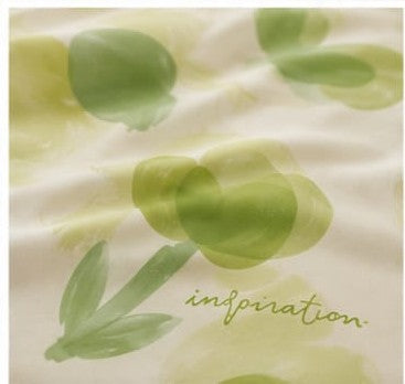 Green Tulip Garden Printed Bedsheet Set